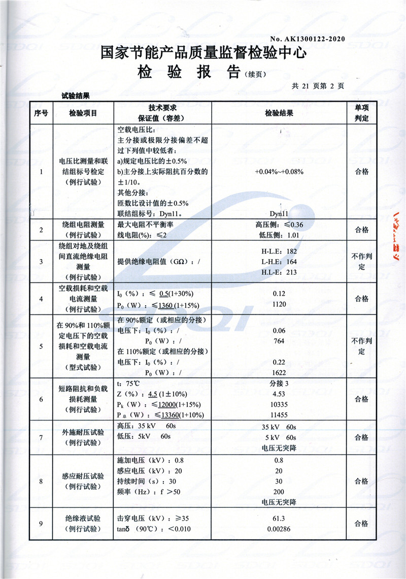 高低压试验报告-S11-1250临汾临汾临汾油浸式变压器-2.jpg